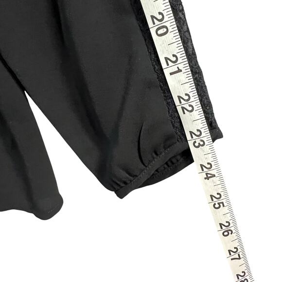 41 Hawthorn Top Womens M Black Chiffon Lace Semi Sheer Relaxed Blouse Whimsygoth - Picture 11 of 15